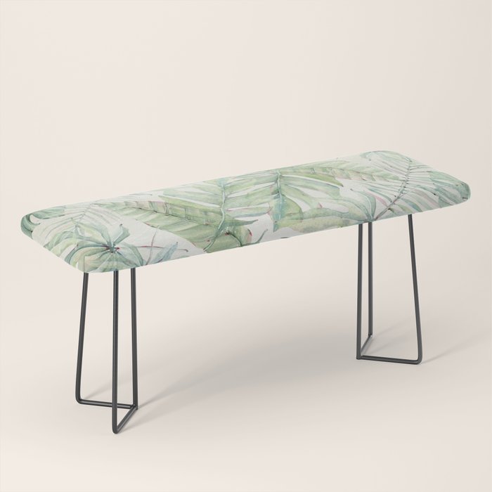 Green Tropical Leaves Bench Gallery Image 1