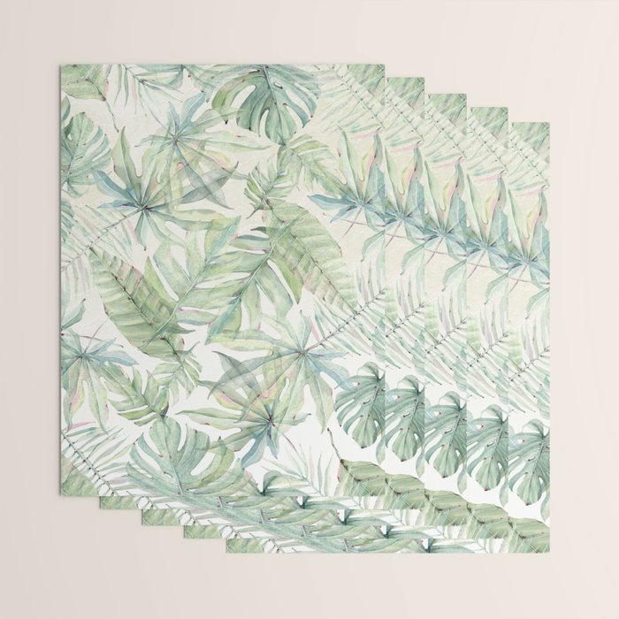 Green Tropical Leaves Wrapping Paper Gallery Image 3