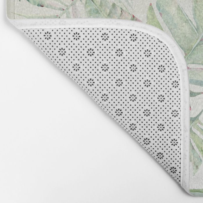 Green Tropical Leaves Bath Mat Gallery Image 2
