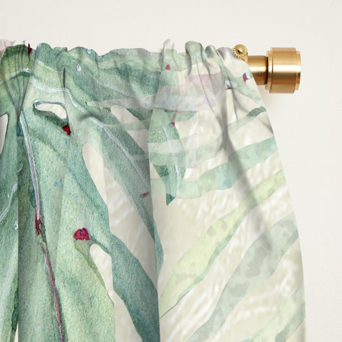 Green Tropical Leaves Window Curtain Gallery Image 2