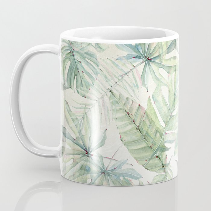 Green Tropical Leaves Coffee Mug Gallery Image 3