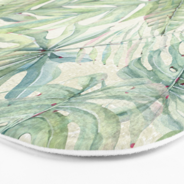 Green Tropical Leaves Bath Mat Gallery Image 3