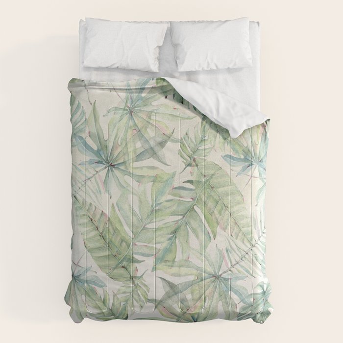 Green Tropical Leaves Comforter Gallery Image 6
