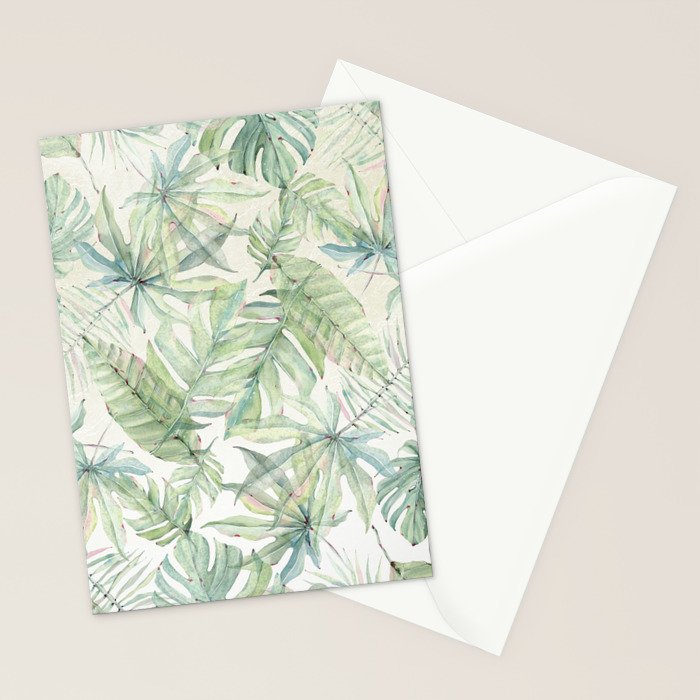 Green Tropical Leaves Stationery Card Gallery Image 2