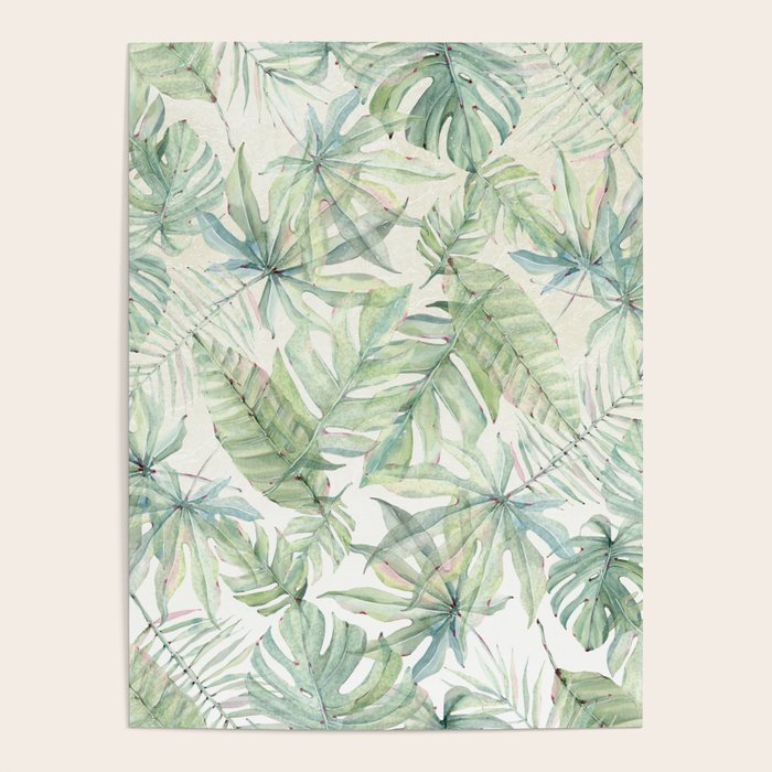 Green Tropical Leaves Poster Gallery Image 1