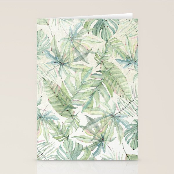 Green Tropical Leaves Stationery Card Gallery Image 2