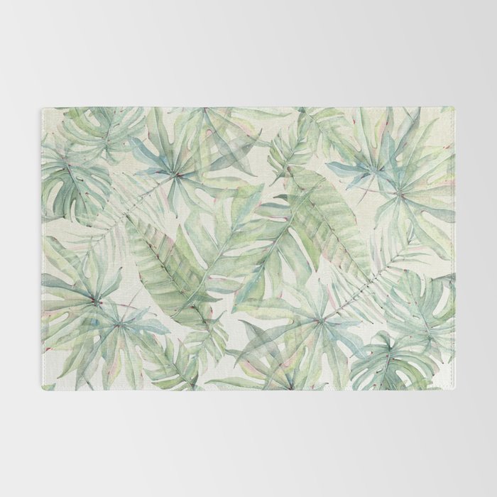 Green Tropical Leaves Rug Gallery Image 2