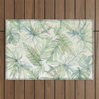 Green Tropical Leaves Outdoor Rug Gallery Image 1