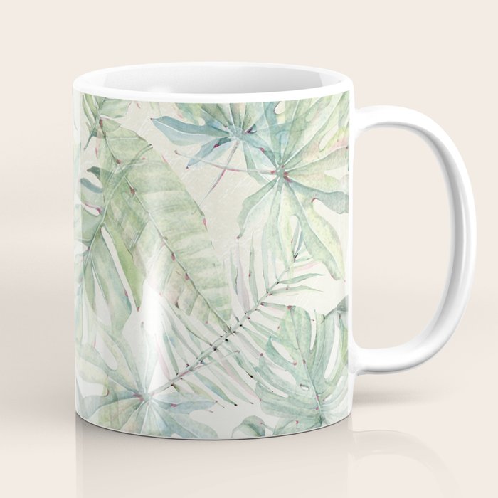 Green Tropical Leaves Coffee Mug Gallery Image 1