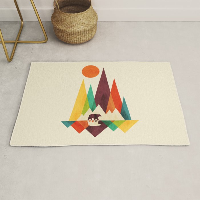 Bear In Whimsical Wild Rug Gallery Image 1