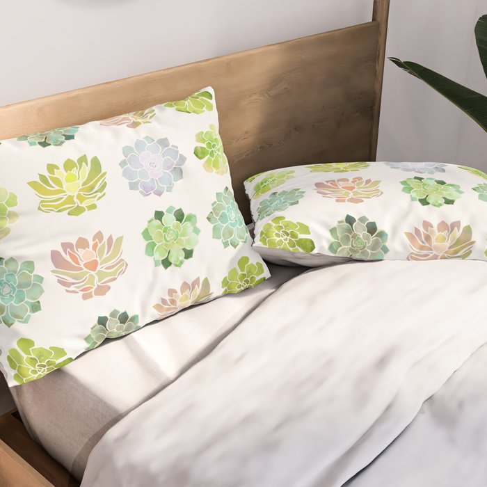 Spring Succulents Pillow Sham Gallery Image 2
