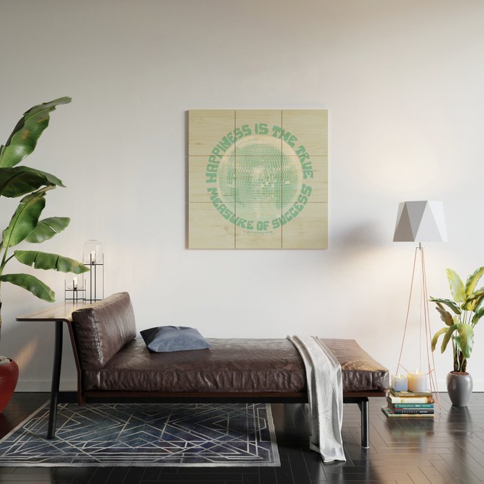 Happiness Is The True Measure of Success in Mint Wood Wall Art Gallery Image 2