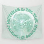 Happiness Is The True Measure of Success in Mint Wall Tapestry Gallery Image 4