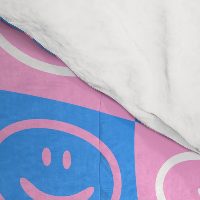 Retro happy face checkered pattern Comforter Gallery Image 4