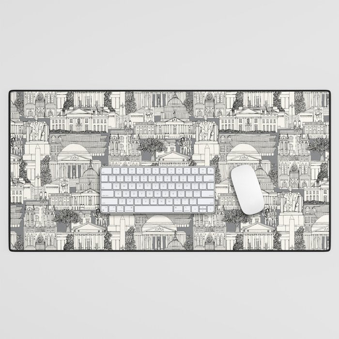Washington DC toile gray Desk Mat Gallery Image 1