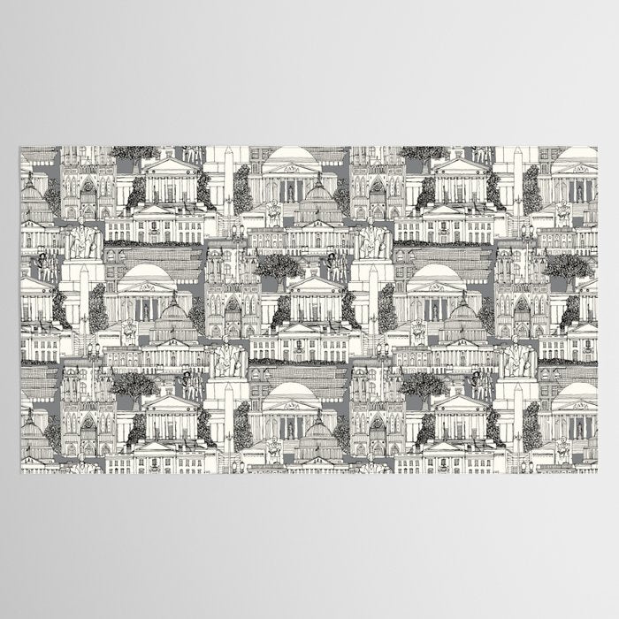 Washington DC toile gray Tablecloth Gallery Image 2