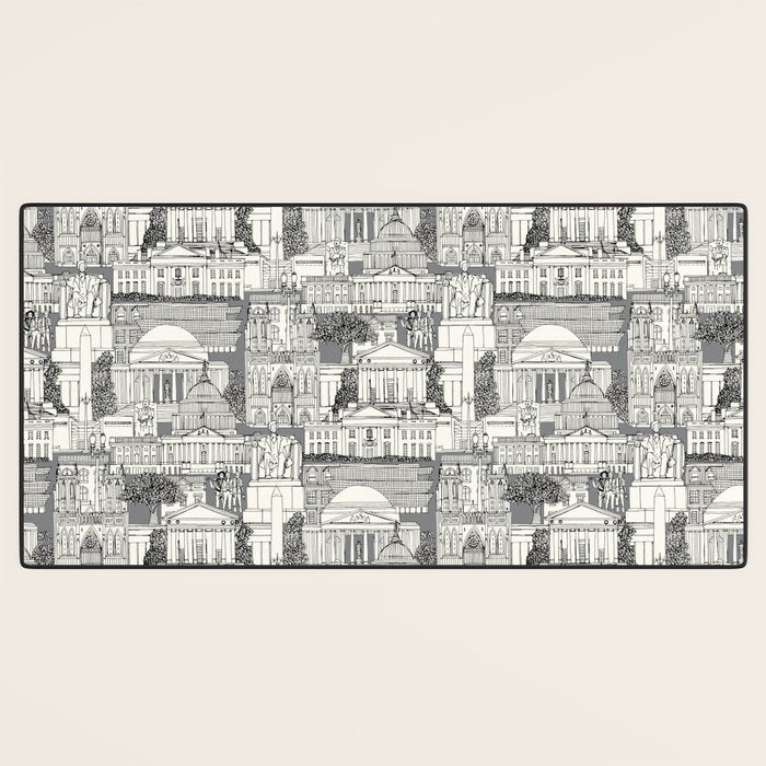 Washington DC toile gray Desk Mat Gallery Image 3