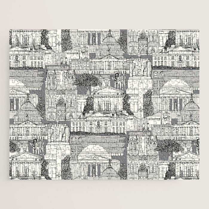 Washington DC toile gray Jigsaw Puzzle Gallery Image 1