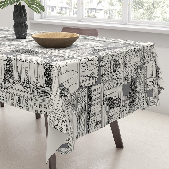 Washington DC toile gray Tablecloth Gallery Image 3