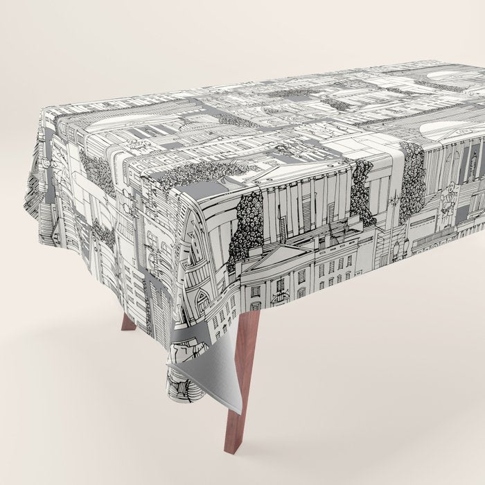 Washington DC toile gray Tablecloth Gallery Image 1