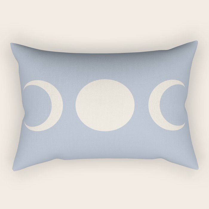 Moon Minimalism - Blue Rectangular Pillow Gallery Image 2