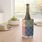 Checkerboard Checkered Checked Check Chessboard Pattern in Polychrome Multicolor Colors Wine Chiller Gallery Image 4
