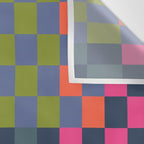 Checkerboard Checkered Checked Check Chessboard Pattern in Polychrome Multicolor Colors Wall Tapestry Gallery Image 3