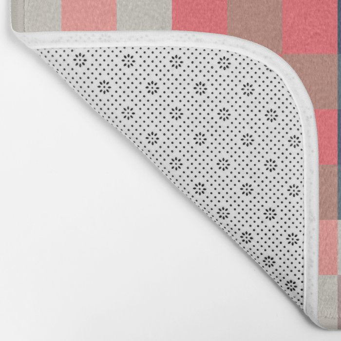 Checkerboard Checkered Checked Check Chessboard Pattern in Polychrome Multicolor Colors Bath Mat Gallery Image 2