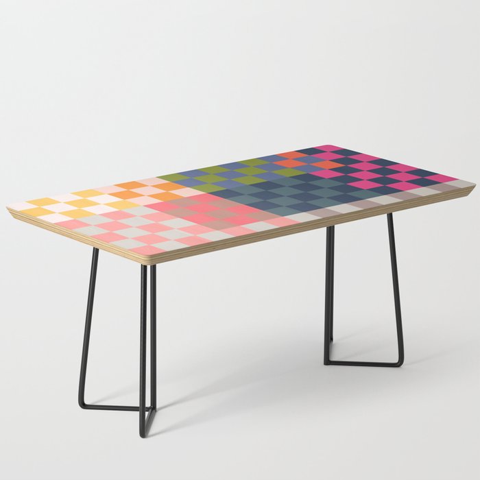 Checkerboard Checkered Checked Check Chessboard Pattern in Polychrome Multicolor Colors Coffee Table Gallery Image 1