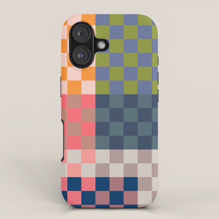 Checkerboard Checkered Checked Check Chessboard Pattern in Polychrome Multicolor Colors iPhone Case Gallery Image 1