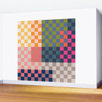 Checkerboard Checkered Checked Check Chessboard Pattern in Polychrome Multicolor Colors Wall Mural Gallery Image 2