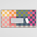 Checkerboard Checkered Checked Check Chessboard Pattern in Polychrome Multicolor Colors Desk Mat Gallery Image 1