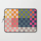 Checkerboard Checkered Checked Check Chessboard Pattern in Polychrome Multicolor Colors Laptop Sleeve Gallery Image 1
