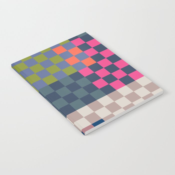 Checkerboard Checkered Checked Check Chessboard Pattern in Polychrome Multicolor Colors Notebook Gallery Image 1