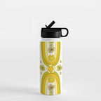 positive rainbow flowers // retro art by surfy birdy Water Bottle Gallery Image 1
