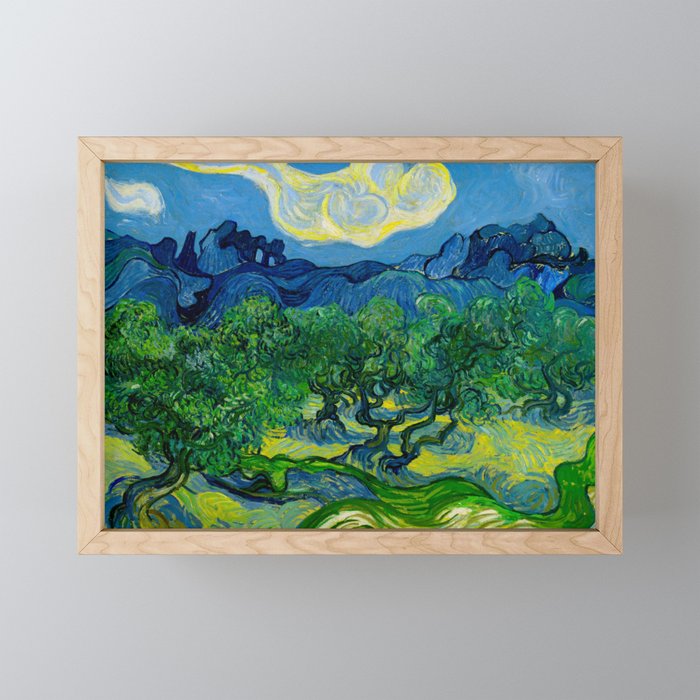 Olive Trees by Vincent Van Gogh Oil Painting Mini Art Print Gallery Image 1