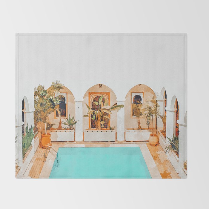 Turkish Holiday #painting #travel Throw Blanket Gallery Image 2