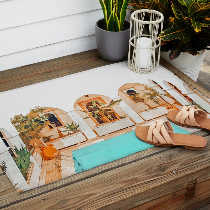 Turkish Holiday #painting #travel Outdoor Rug Gallery Image 2