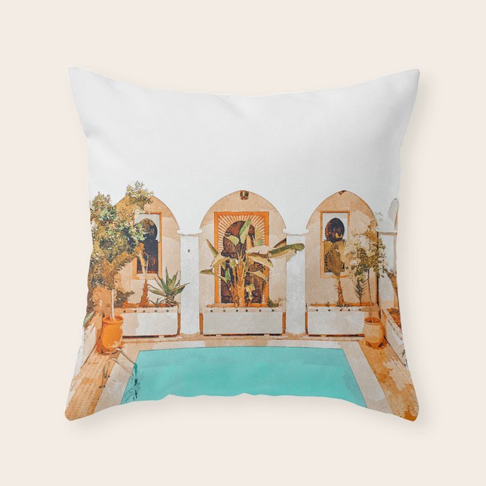 Turkish Holiday #painting #travel Throw Pillow Gallery Image 6