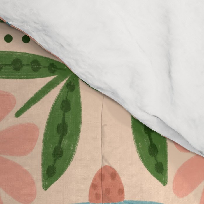 Retro Bloom - Pink and Blue Daisy Comforter Gallery Image 4