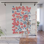 Cherry Blossoms - Melon & Navy Palette Wall Mural Gallery Image 1