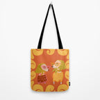 Retro Fashion Dogs with Sunglasses - Yellow Tote Bag Gallery Image 2