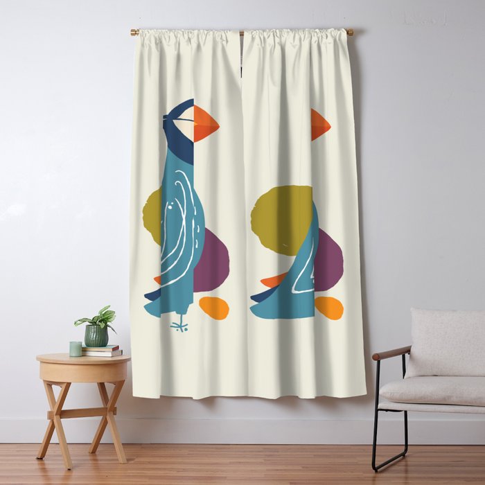 Quirky Atlantic Puffin Window Curtain Gallery Image 5