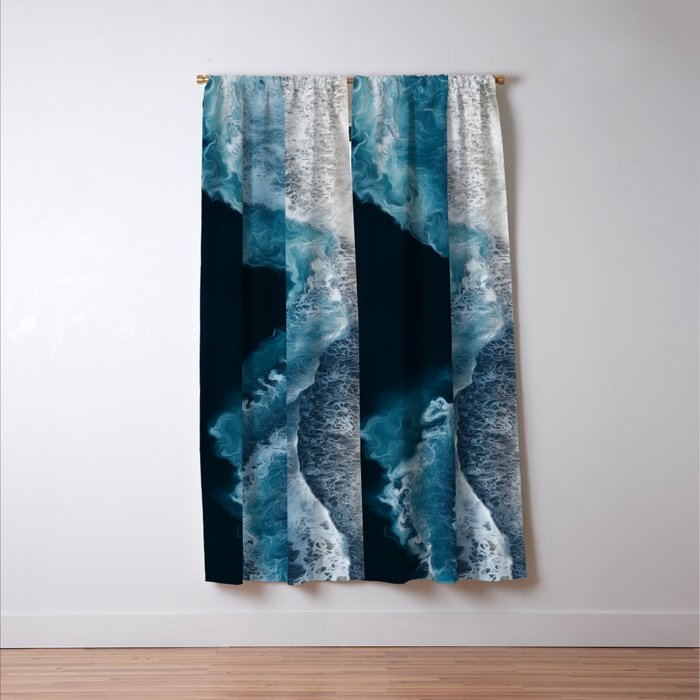 Aerial Ocean Waves - Coastal Wall Art Photography Window Curtain Gallery Image 3