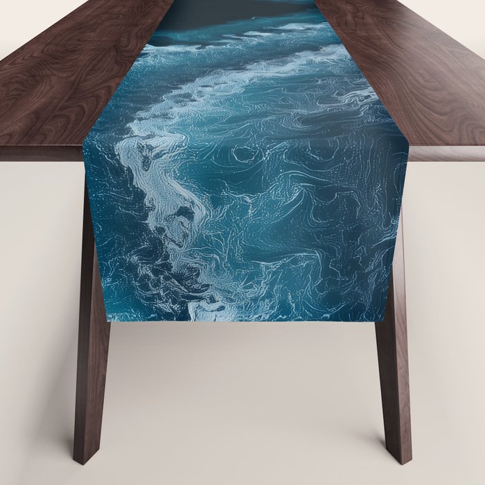 Aerial Ocean Waves - Coastal Wall Art Photography Table Runner Gallery Image 1