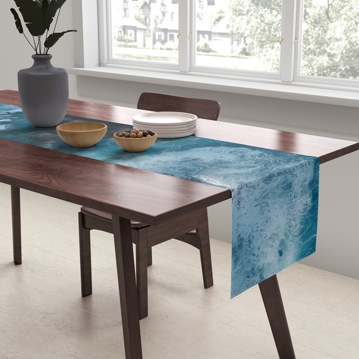 Aerial Ocean Waves - Coastal Wall Art Photography Table Runner Gallery Image 2