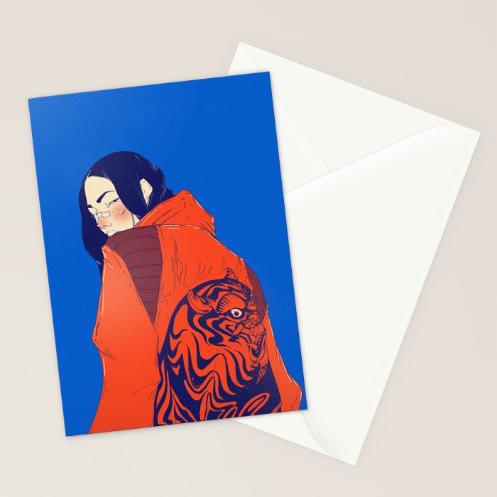 Tiger jacket Stationery Card Gallery Image 2
