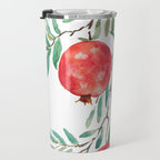 red pomegranate watercolor Travel Mug Gallery Image 3