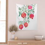 red pomegranate watercolor Wall Tapestry Gallery Image 2