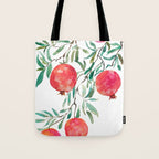 red pomegranate watercolor Tote Bag Gallery Image 1